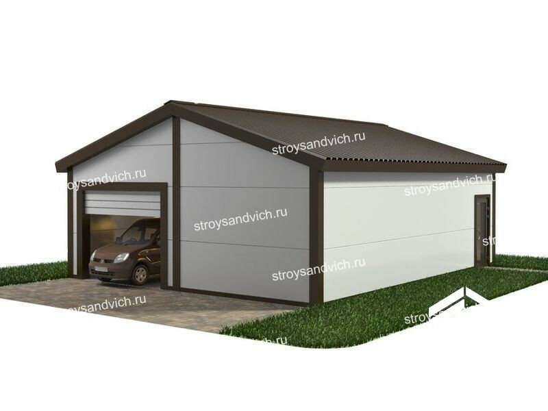 Теплый гараж 6х8 с хозблоком