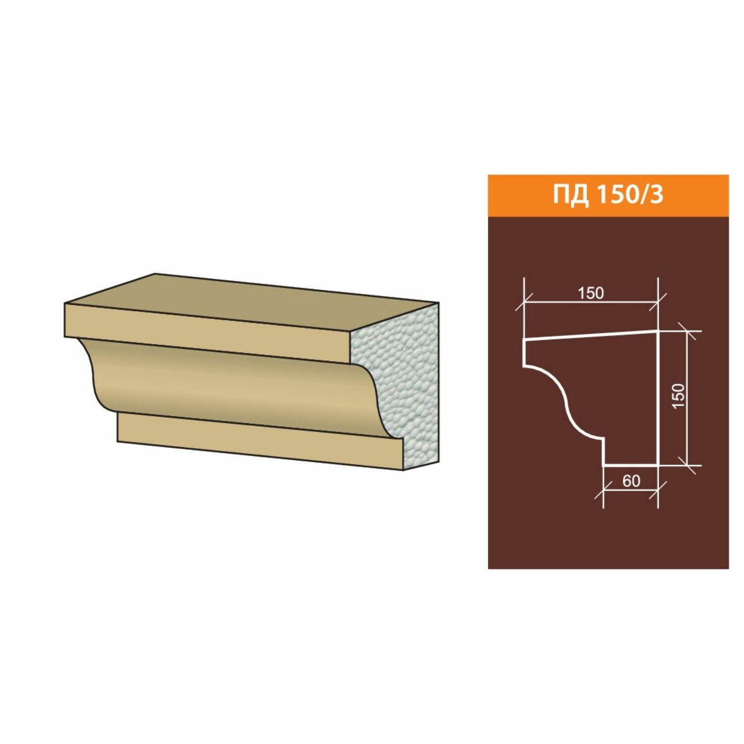 Подоконник ПД-150/3